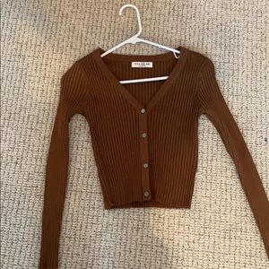 verge girl brown cardigan